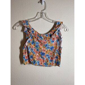 NWT Silver Jeans Co Floral Print Cotton Crop Top Girls Size Medium (10/12) AD2